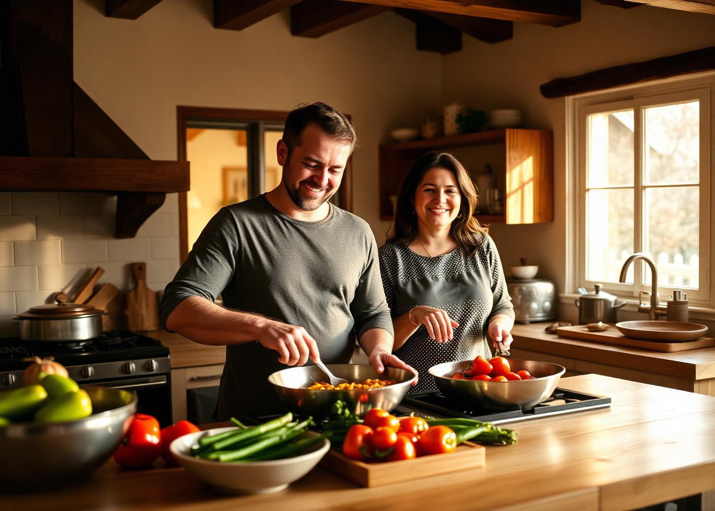 Louis and Rachel Caruso in the kitchen